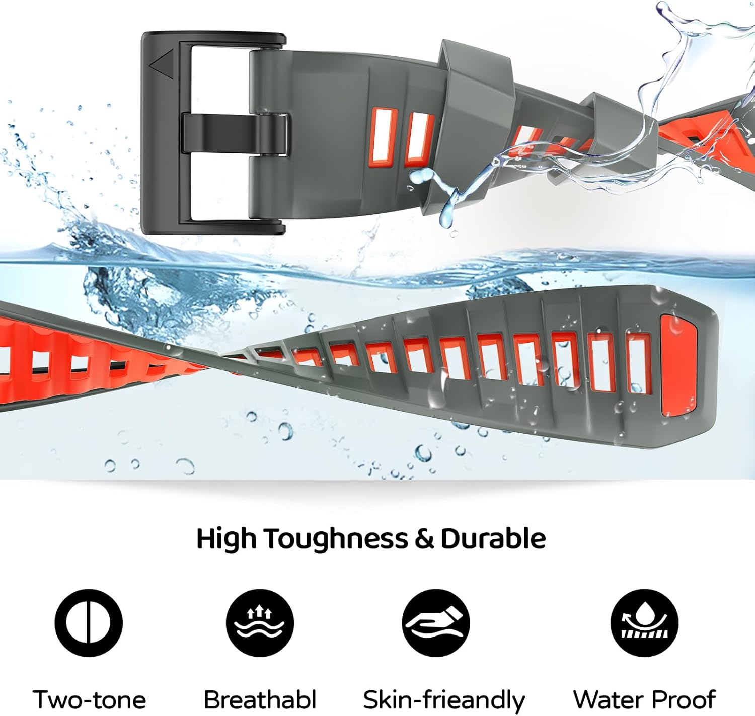 Watch Band for Garmin Fenix 8 51mm/Fenix 7X/Fenix 6X/Fenix 5X/Fenix 3/Quatix 8 51mm/Tactix 8 51mm, 26mm Silicone QuickFit Band - Image 3