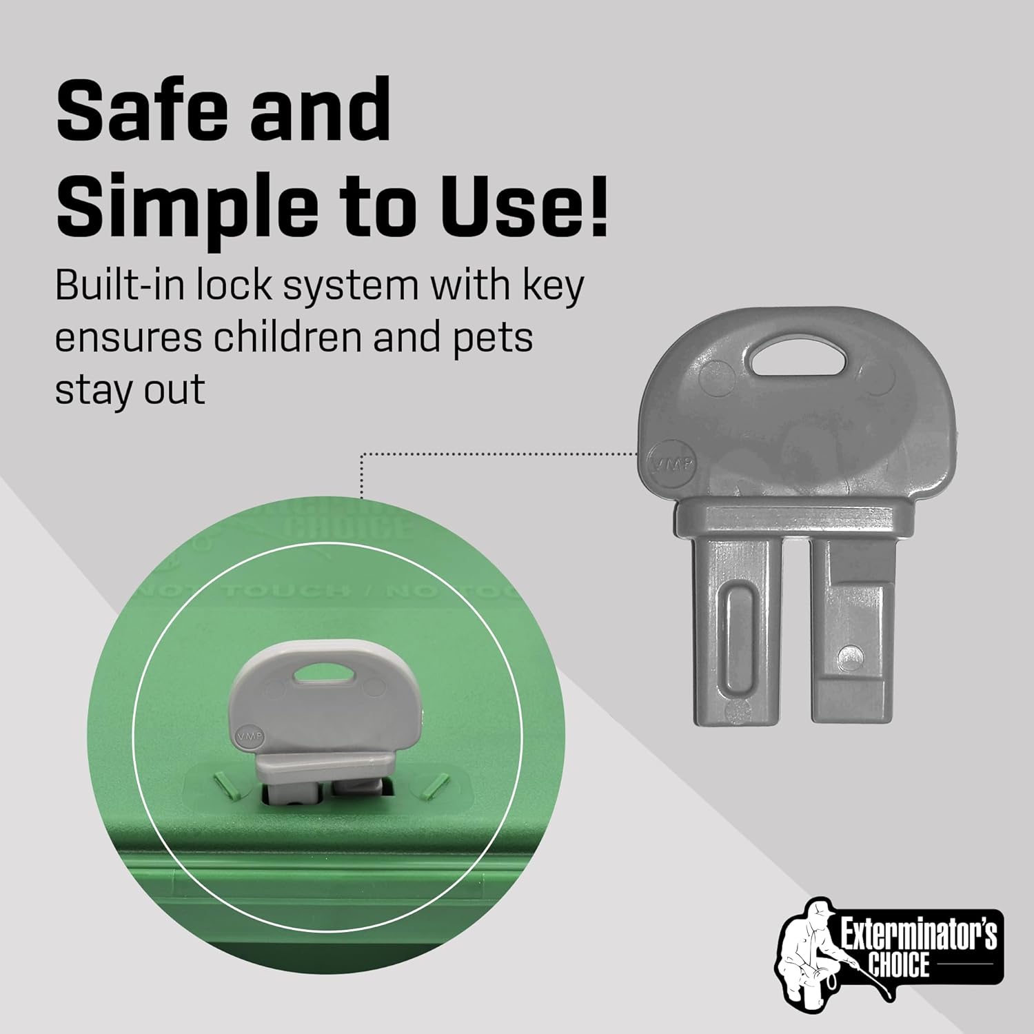 Exterminators Choice Large Rat Bait Station Box with 1 Key - Plastic, Green Heavy-Duty Weather-Resistant Outdoor Bait Station - Discreet Green Box with Lockable Holder