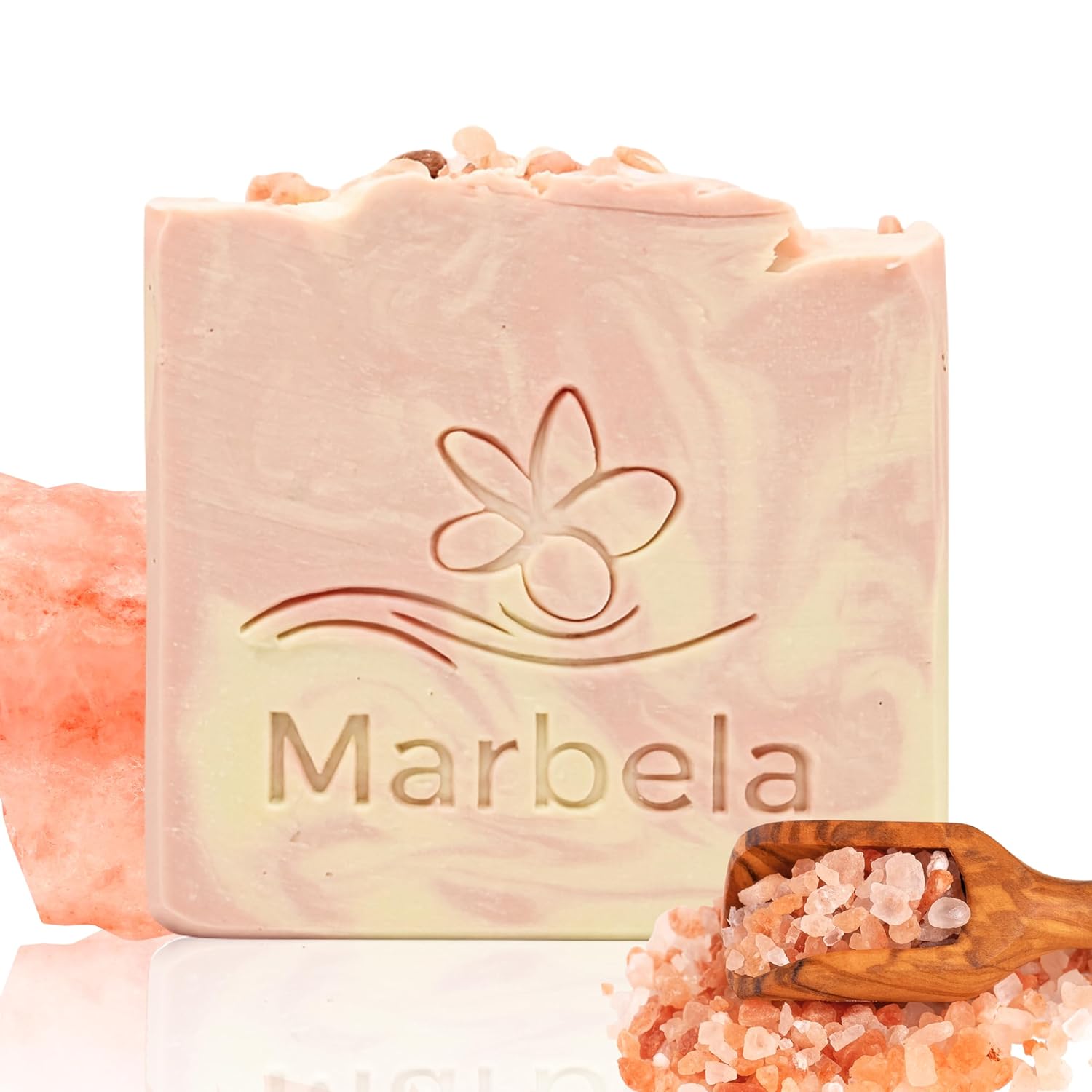 Marbela Cosmetics Himalayan Salt Springs Handmade Soap Bar – Made in USA, Vegan Friendly, Palm Oil Free, Natural Bar Soap – Face & Body Soap for Daily Skin Care, Moisturizing & Nourishing – 3.5 oz