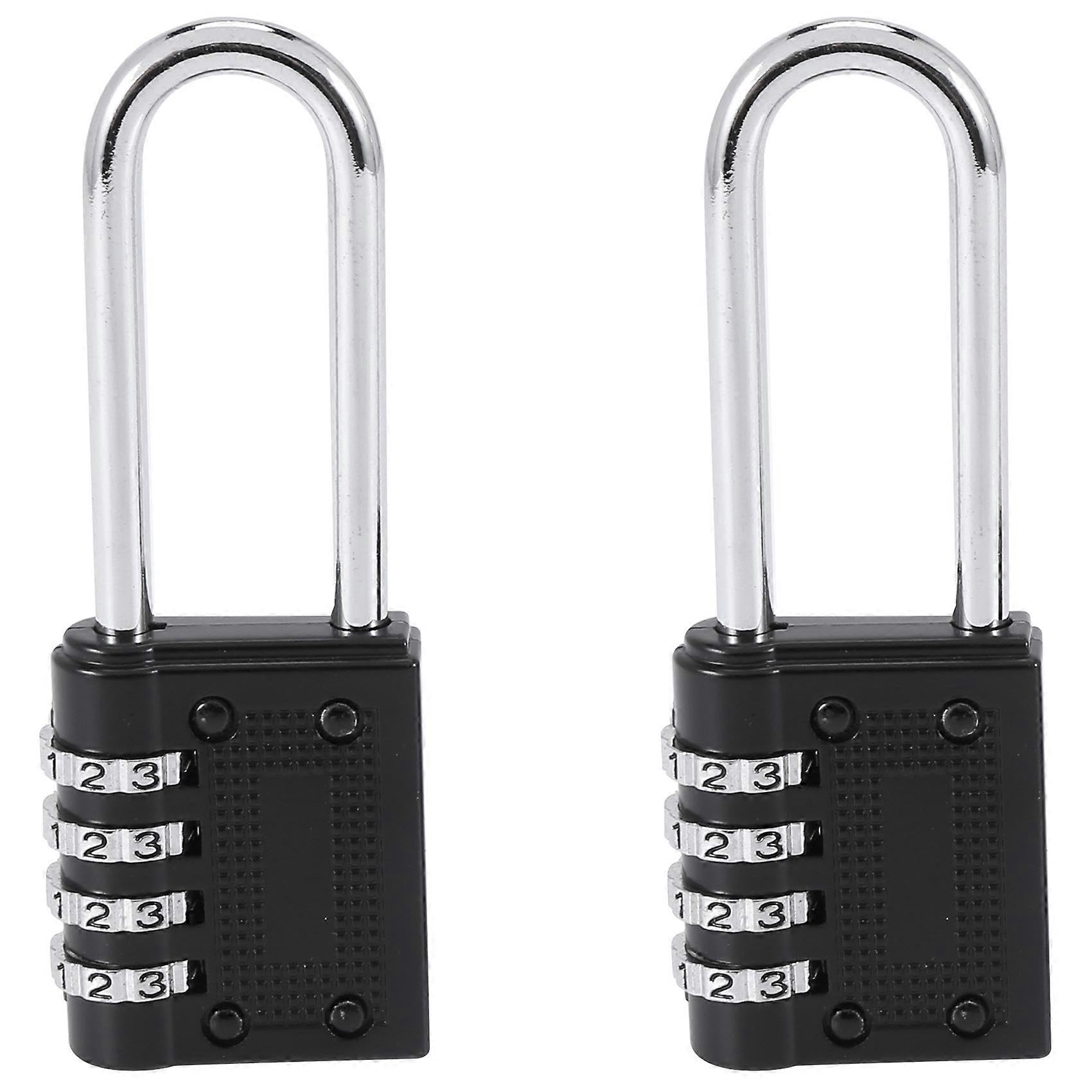 Joyhappst Image Color 2 Pack Outdoor Combination Padlock Long Shackle Lock 6.5Cm Shackle Waterproof 4 Digit Resettable Combination Lock