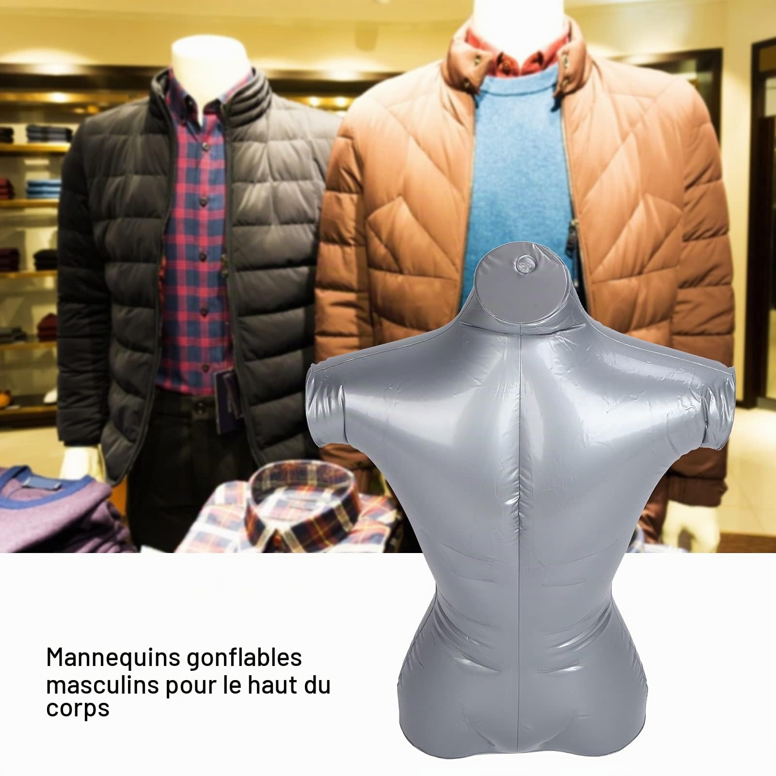 Présentoir de vêtements pour T-shirt, mannequin masculin avec anneau de suspension pour centres commerciaux pour tir avatar