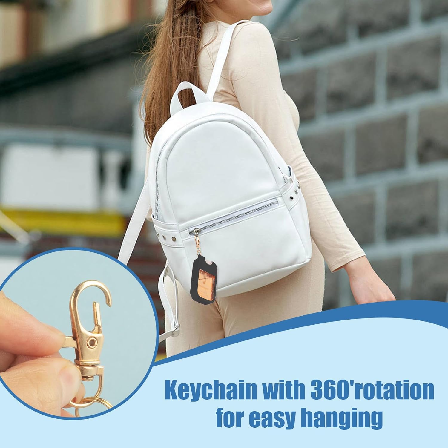 Hand Sanitizer Spray Case Compatible with Touchland, Silicone Hand Sanitizer Case Holder with Keychain for Power Mist and Glow Mist 1 fl oz,(Black) - Image 5