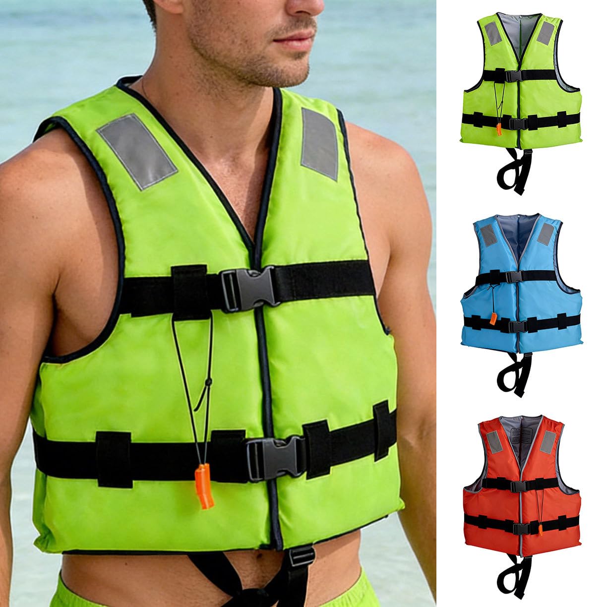 Chaleco de Kayak Cintura Ajustable Cremallera Pesca Surf Deportes Acuáticos