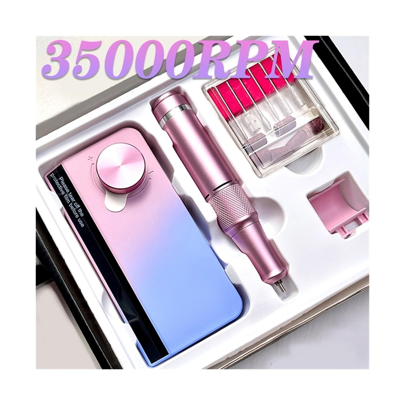 Lima elettrica per unghie Trapano For Unghie Elettrico Ricaricabile Da 35000 Giri/min, Frese For Unghie Portatili For Unghie In Acrilico/gel, Strumenti For Unghie Professionali For Pedicure Manicure L