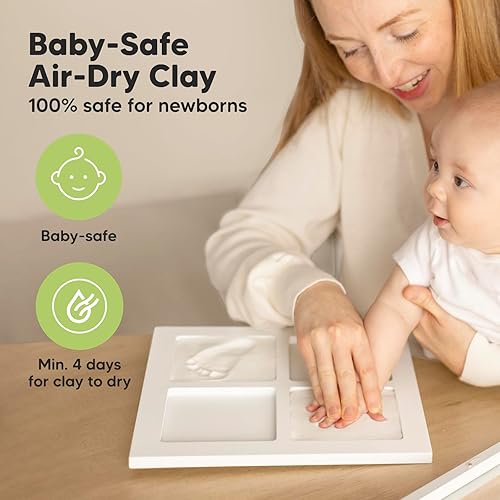 Miniatura 6 de Kit de manos y huellas para bebé, kit de huellas para bebés, fabricantes de manos y huellas para bebés, marco de recuerdo de huellas de mano para