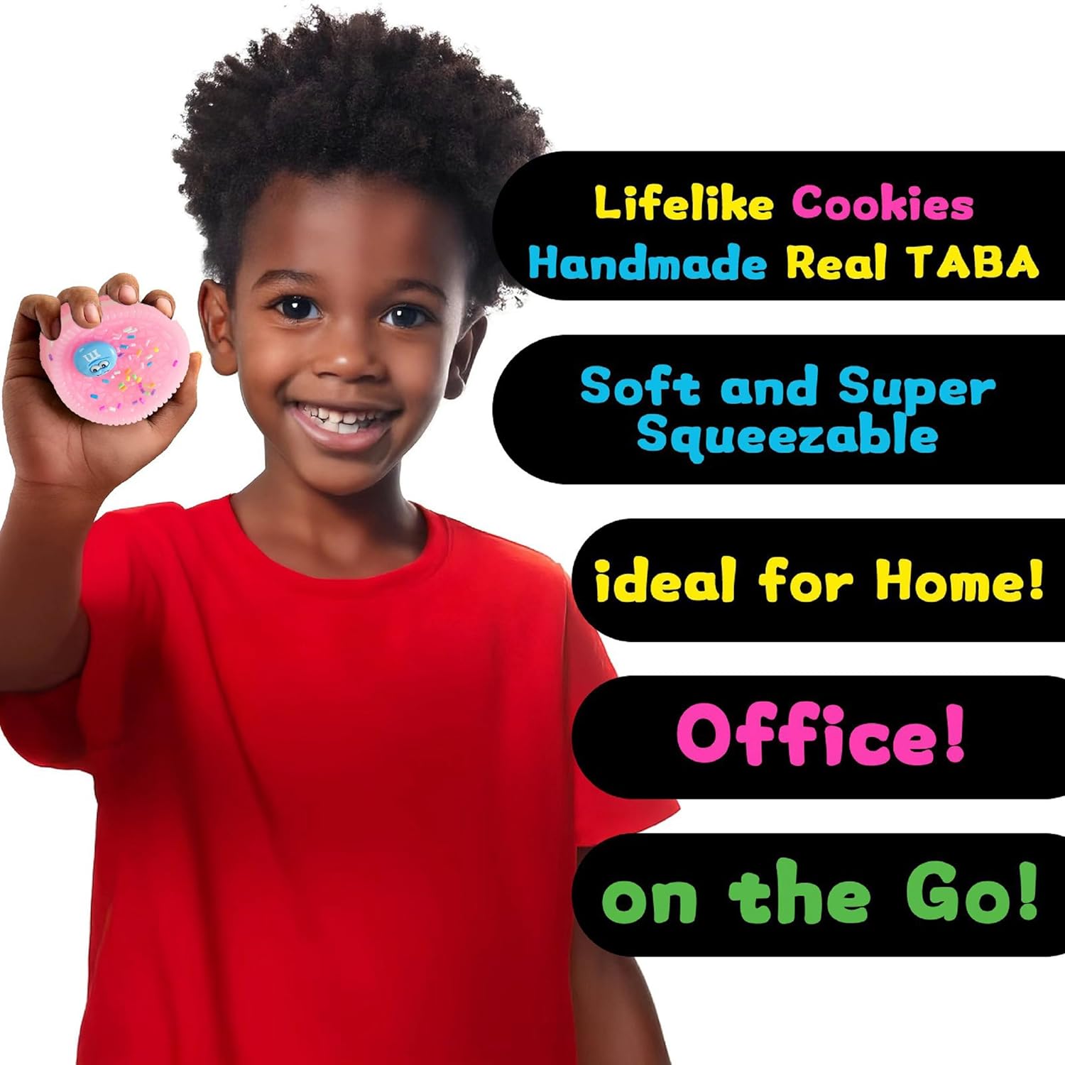 Taba Squishy Biscuits Squeeze Toys,Sensory Fidget Toy for Your Best Mellow and Chill,Party Favors,Perfect Desk Accessory for Adults (Pink)