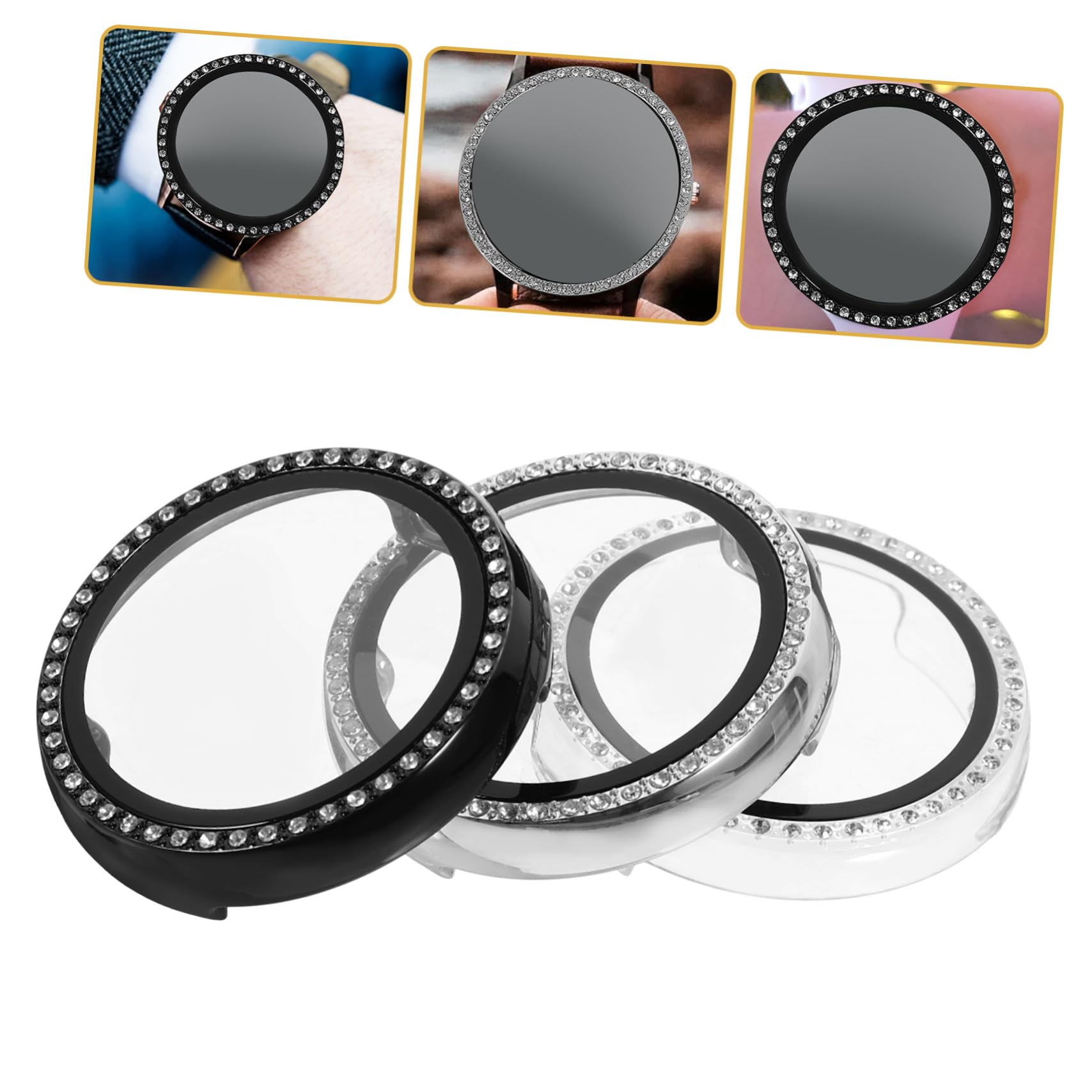 Hemobllo 15stücke Teiliges Uhrengehäuse Mit Strass Für Watch Transparent Leichter Displayschutz Kratzfest Stoßfest Elegantes Design Schützt Vor Abnutzung Und Schäden
