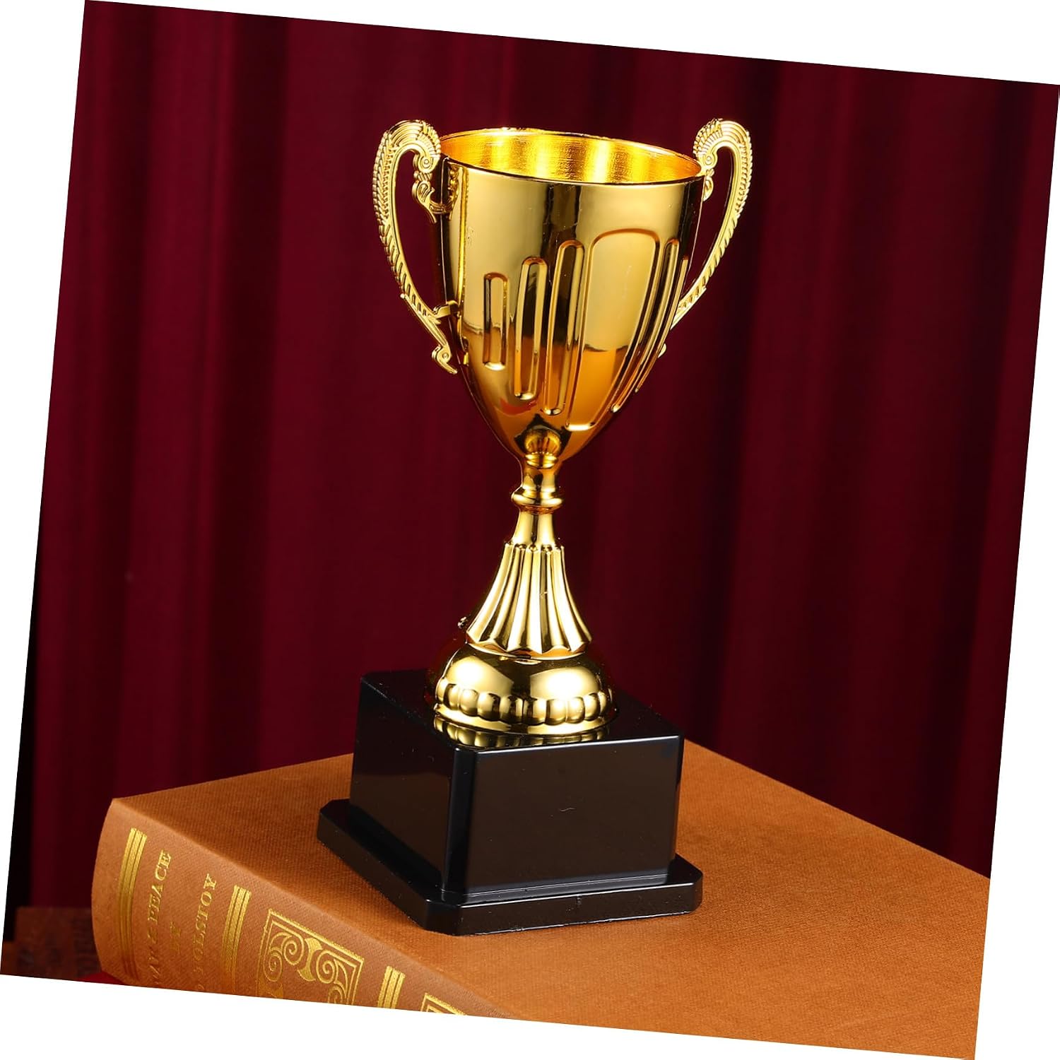 BESTonZON Mini Gold Trophy with Black Square Base Lightweight Award Cup for Classroom Recognition Party Prizes and Competitions