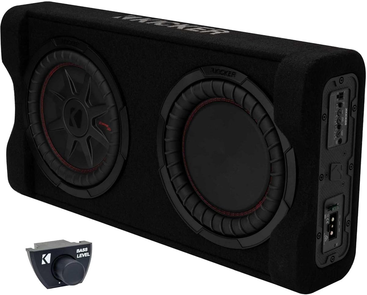 51PTRTP10 - TRTP 10" 400w Caja de subwoofer cargada con disparo apagado | Subcaja cargada con amplificador incorporado, actualización compacta de graves profundos para camiones y automóviles, conexión de cableado simple