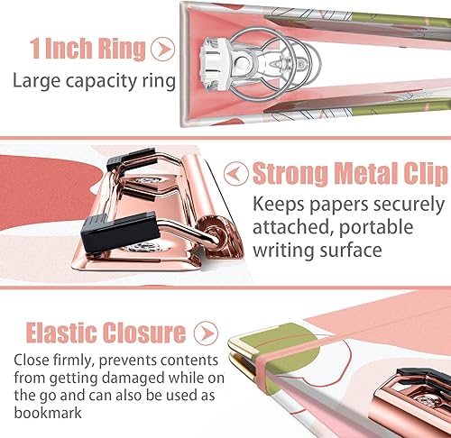 Vista 39 de Lateefah Carpeta de 3 anillas, organizador de carpetas de 1 pulgada para tamaño carta (8.5 x 11 pulgadas) con divisores y bolsillos de 5 pestañas