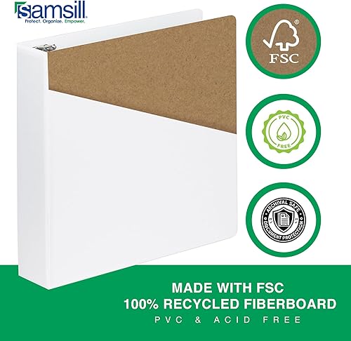 Vista 424 de Samsill Carpeta duradera de 1.5 pulgadas, fabricada en los Estados Unidos, carpeta de anillos en D, carpeta transparente personalizable, surtido