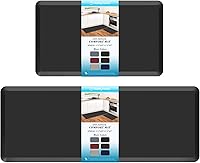 Vista 14 de HappyTrends 2 tapetes de cocina acolchados antifatiga, resistentes y ergonómicos de espuma de pie, impermeables, antideslizantes, para el hogar