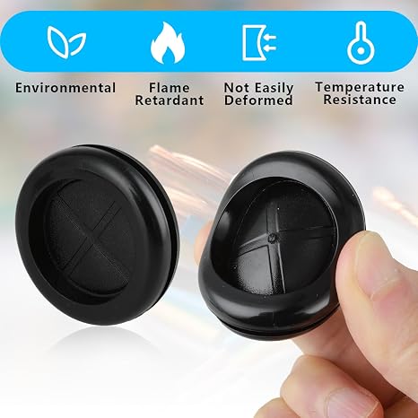 6 Pcs Rubber Grommets for Wiring, 1-1/2Drill Hole, 1-3/16 ID, Rubber Cable Grommet Rubber Wire Grommets Protector Firewall Grommets Double-Sided Round Rubber Hole Plugs Grommets