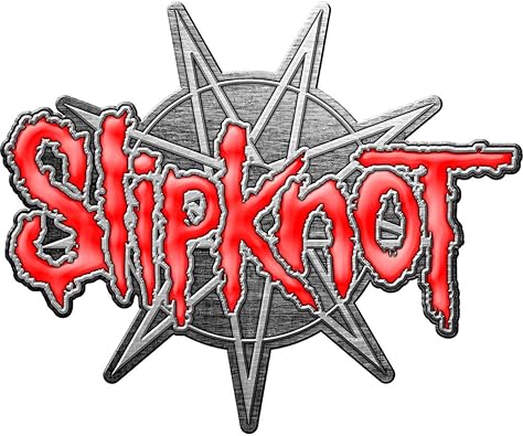 Slipknot Pin Badge 9 Pointed Star Band Logo Official Red Lapel Metal