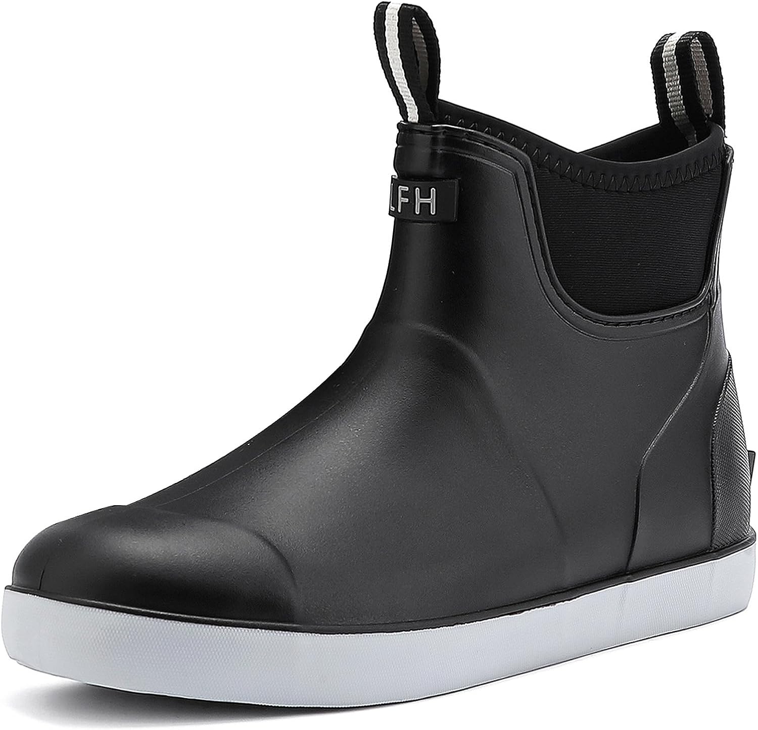 Men's Deck Boots, Waterproof Ankle Rain Boots Men Anti-Slip Traction, Outdoor Rubber Fishing Garden Boots High-Performance Shoes for Farming