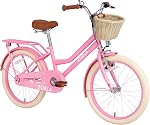 Vélo Fille 20 Pouces pour Âges 7-10, Bicyclette pour Enfants avec Panier, Vélo Débutant sans Roues d'Apprentissage pour Filles, Plusieurs Couleurs Disponibles