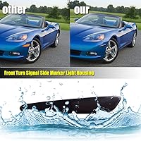 Vista 7 de Kit de montaje de carcasa de luz de marcador lateral delantero y trasero de lente ahumada compatible con lámpara LED de marcador lateral Chevrolet