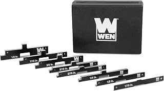 WEN Aluminum Precision Setup Blocks, Eight-Piece Gauge Set for Router Tables, Table Saws, Band Saws, and Woodworking (10408)