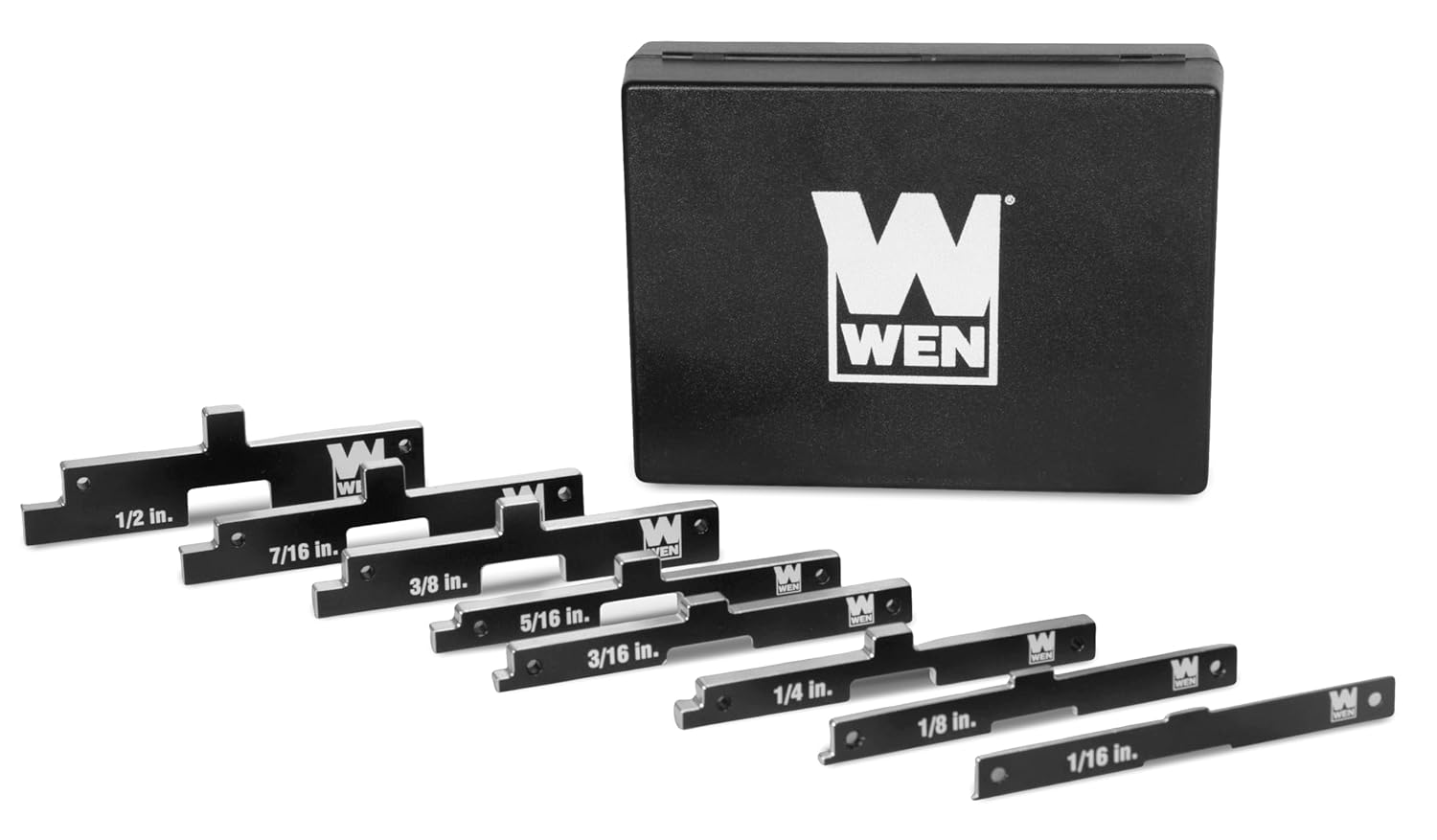 WEN Aluminum Precision Setup Blocks, Eight-Piece Gauge Set for Router Tables, Table Saws, Band Saws, and Woodworking (10408)