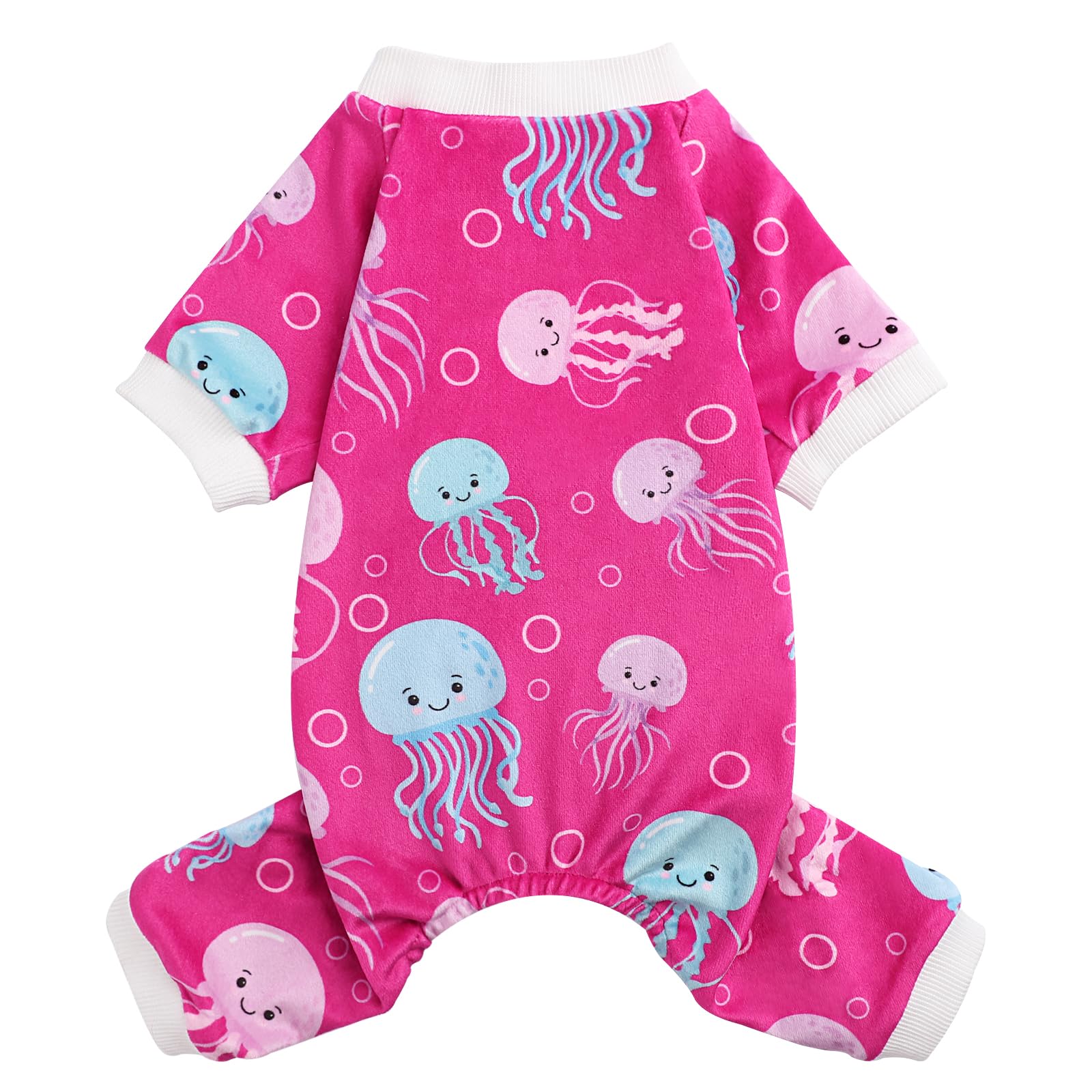 Dog Pajamas Small Sized Dog - Dog Clothes for Small Dogs Girl Boy - Lightweight Velvet Pet Pjs - Fleece Dog Onesie - Winter Spring Puppy Jumpsuit, Jammies, Dog Outfit Apparel, XXS, Red