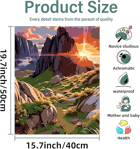 Aestalrcus Pintura grande por números para adultos, kits de pintura acrílica para adultos por números sobre lienzo, 16 x 24 pulgadas, pintura de