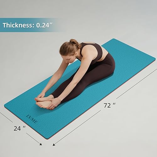 Miniatura 3 de Yoga Mat Non Slip, Anti-Tear 14 Thick TPE Yoga Mats for Women and Men, 72"x24" Exercise & Fitness Mat with Carrying Strap, Workout Mats for Yoga,