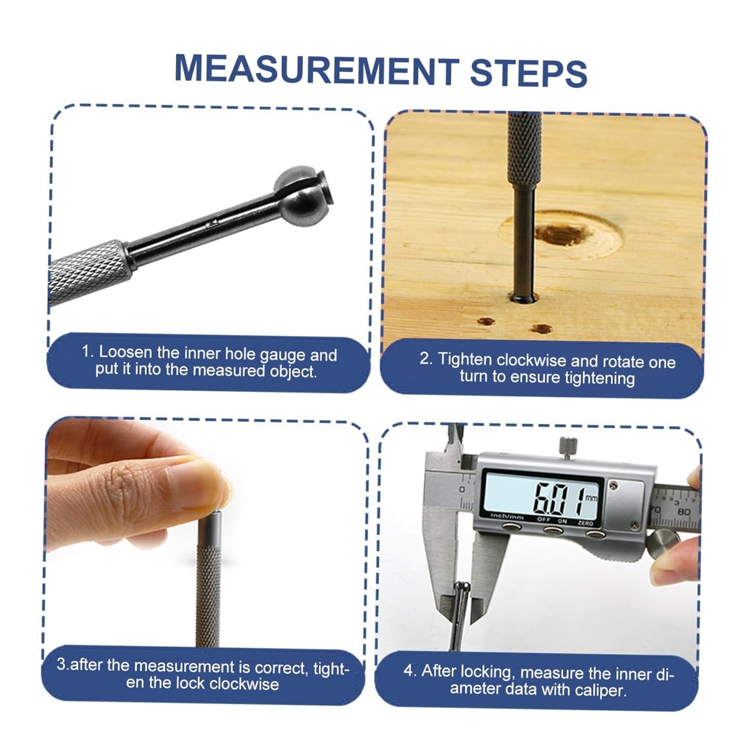 4pcs Super Gage Set Bore Gauge for Internal Measurement Tools Precision Gage Manual Telescoping