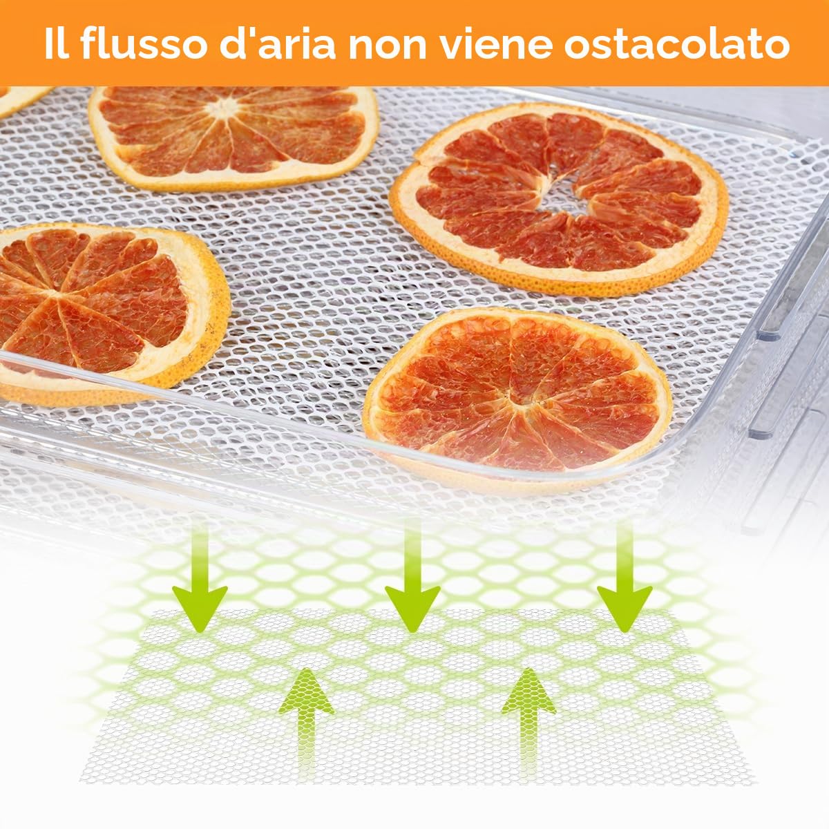 AIEVE - Confezione da 5 fogli di disidratazione - Per disidratatore automatico - Compatibili con WMF Kitchen minis - In silicone, antiaderenti - Per essiccatore di frutta, senza BPA