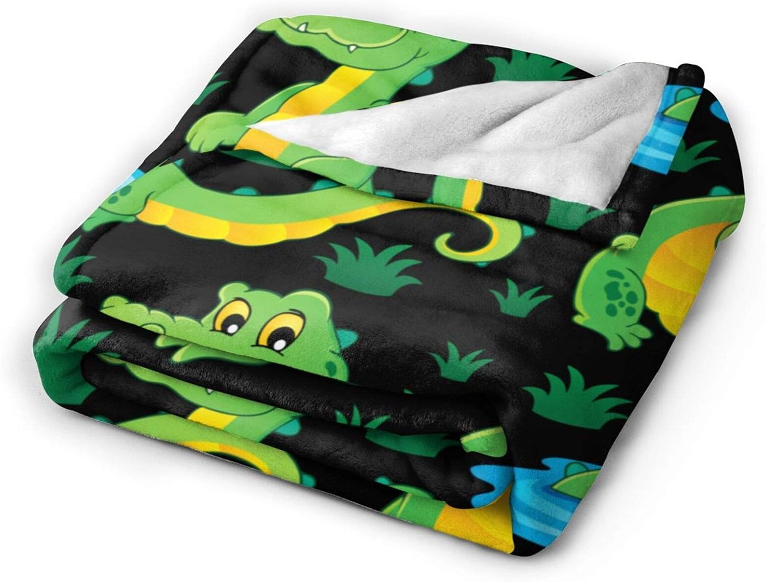 Crocodile Alligator Hiding in Pond Soft Throw Blanket All Season Microplush Warm Blankets Lightweight Tufted Fuzzy Flannel Fleece Throws Blanket for Bed Sofa Couch 50"x40"
