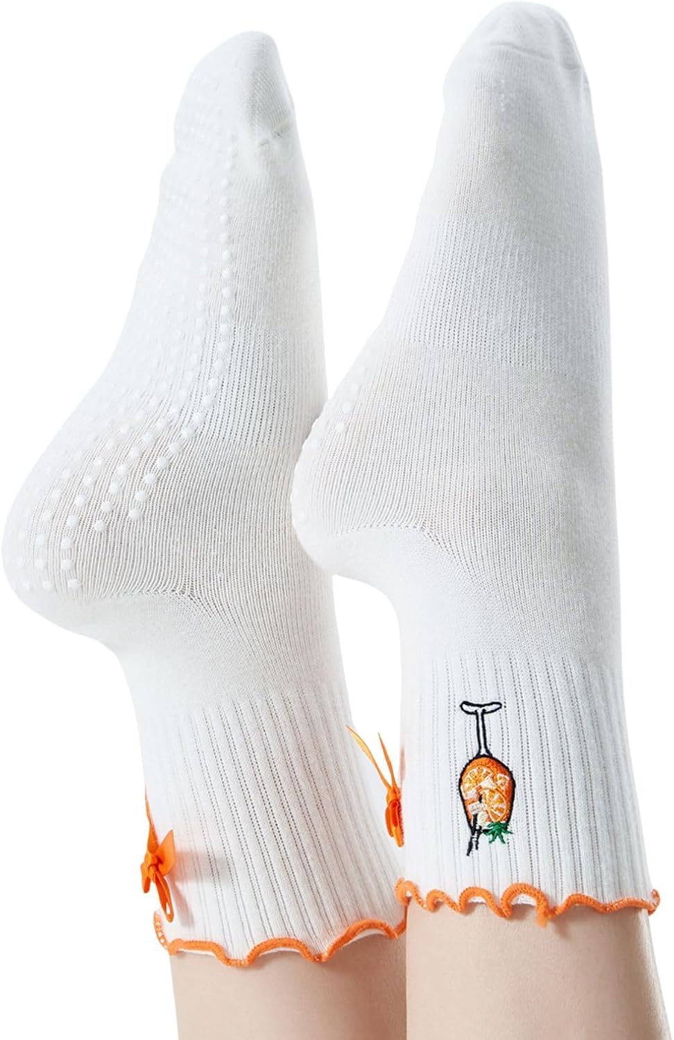 Embroidered,APEROL APERITIF Pilates Yoga Barre Grip Socks,gift for lovers,Pilates Socks, Yoga Barre,Aperol lover socks
