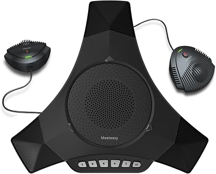 MVOICE8000 EX-B Bluetooth Conference Speakerphone with 2 Expandable Microphones for Web conferencing,360 &16ft Voice Pickup Range,Noise Reduction,Echo Cancellation