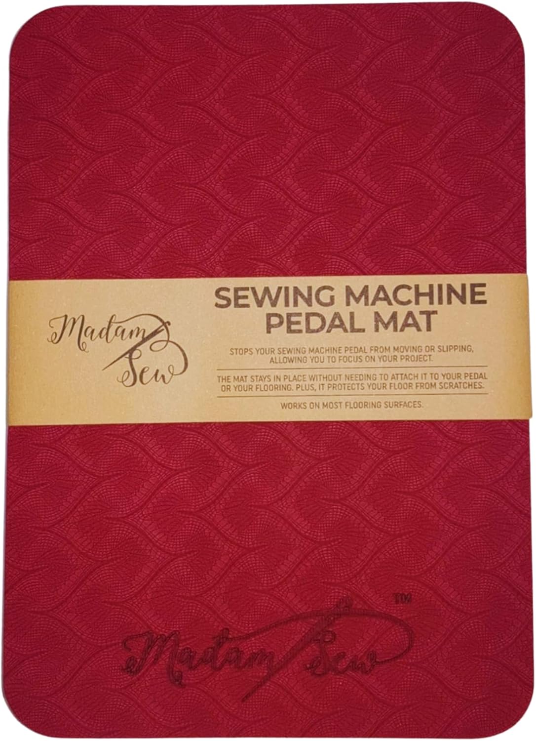 Madam Sew Sewing Machine Pedal Mat No Slip Rubber Keeps