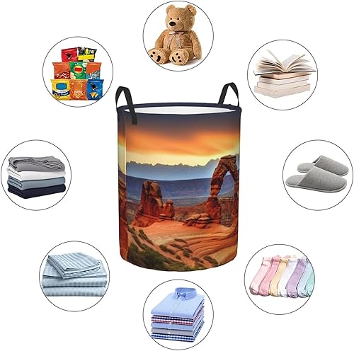 Miniatura 6 de Arches National Park print Circular Hamper Waterproof Storage Bin Organizer Basket Laundry Hamper With Handles For Clothes Toys Medium