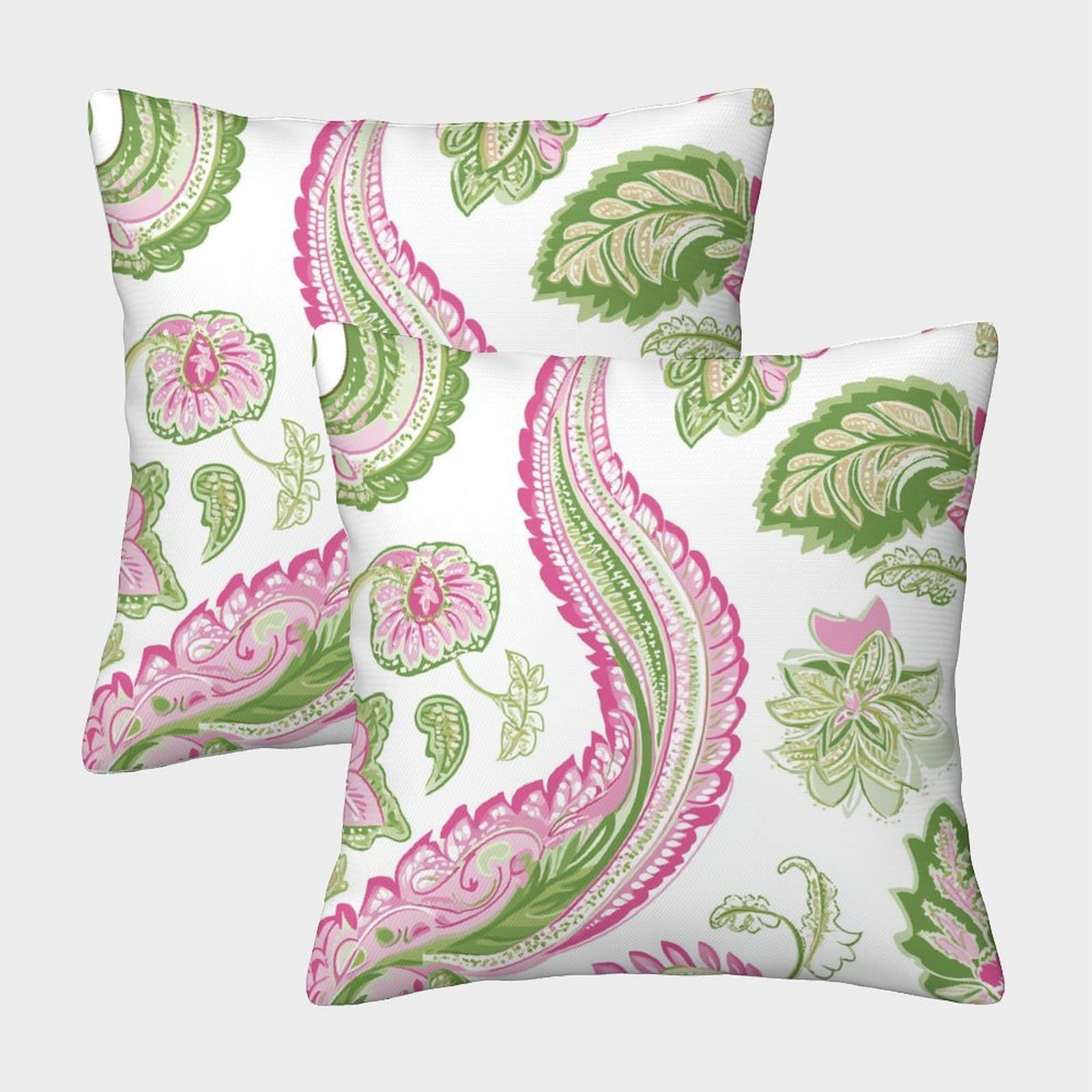 kaiyun 2 Pack Paisley Print,white Background Personalised Cushion Cover Home Sofa Decoration 50x50cm Pillow Covers