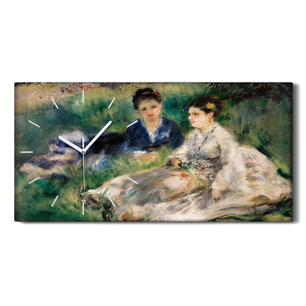 Horloge sur Toile motif femme moderne une ambiance Wiesen Art dans votre salon