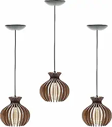 Kit 3 Pendente Luminária de Teto Alaska (18x18cm)