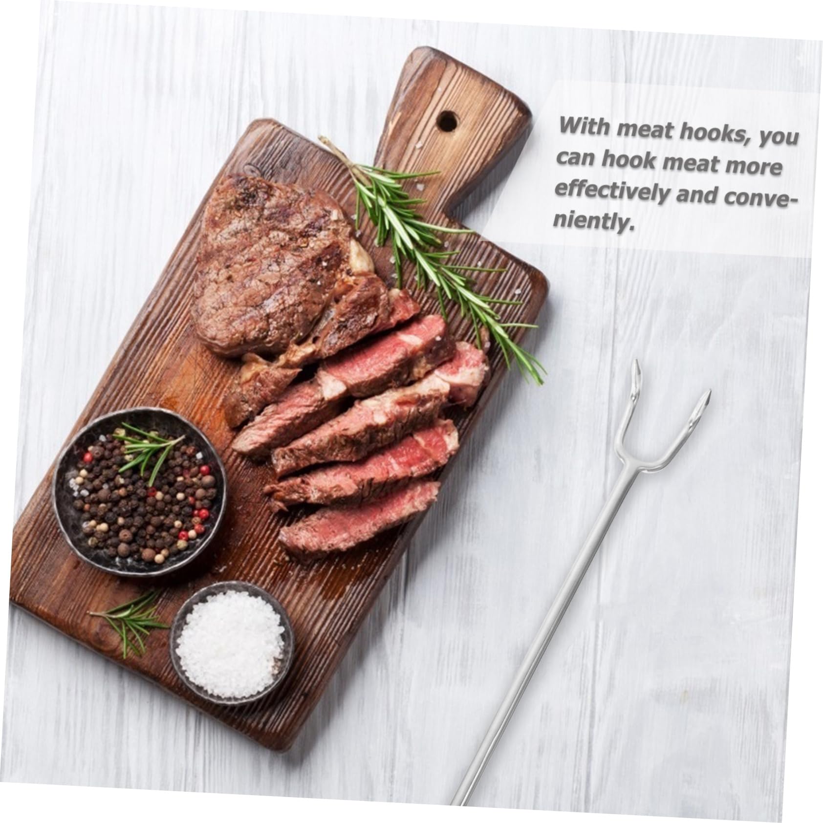 KICHOUSE Meat Flipper Hook Bbq Meat Turner Food Flipper Hooks Stainless Steel Food Turner Easy to Use