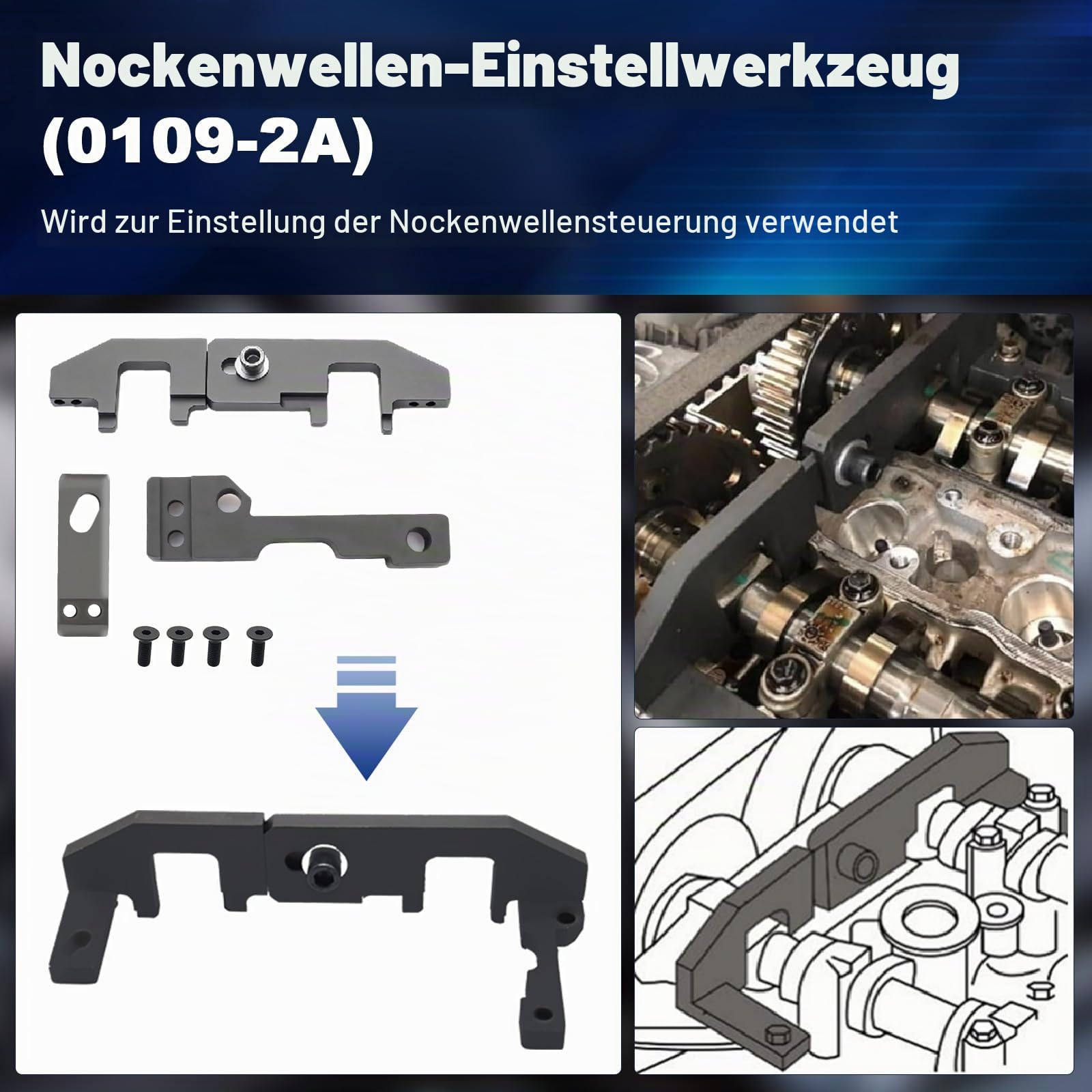 RUIZHI Zahnriemen Werkzeug für Citroen, für Peugeot, Motor Einstellwerkzeug für 1.0, 1.2 Vti (VVT) /GDI PureTech Benzin, 0109-2A, 109-2C,109-2D