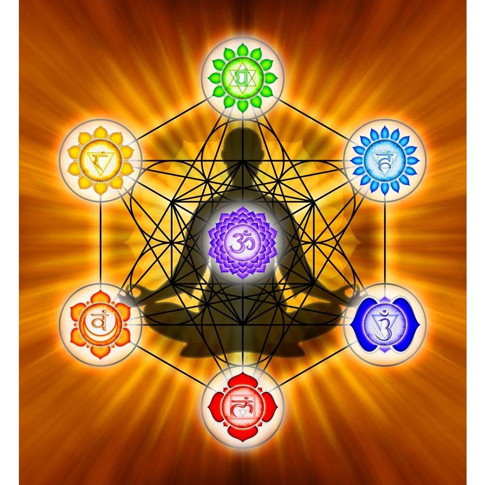 Pitaara Box Metatrons Cube & Chakras D2 | Peel & Stick Vinyl Wall Sticker for Bedroom & Living Room | 36 x 39 inch (91 x 99 cms) (B071WSFKJW) Amazon Price History, Amazon Price Tracker