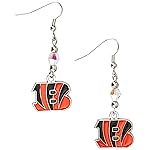 NFL Siskiyou Sports Womens Cincinnati Bengals Crystal Dangle Earrings One Size Team Color