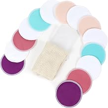 Langsprit Leak-Proof Reusable Bamboo Nursing Pads14 Pack,Super Absorbent Washable Breast Pads with Laundry Bag Original, Round