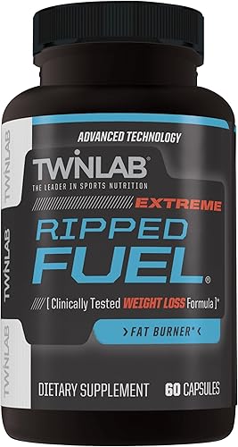 Twinlab Ripped Fuel Extreme - Suplemento energético para apoyar el control del peso y la salud muscular - 60 cápsulas