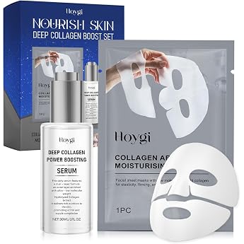 Collagen Serum for the Face with Hyaluronic Acid Collagen Mask Face Moisturising Care Firming Effect and Anti-Wrinkle Effect