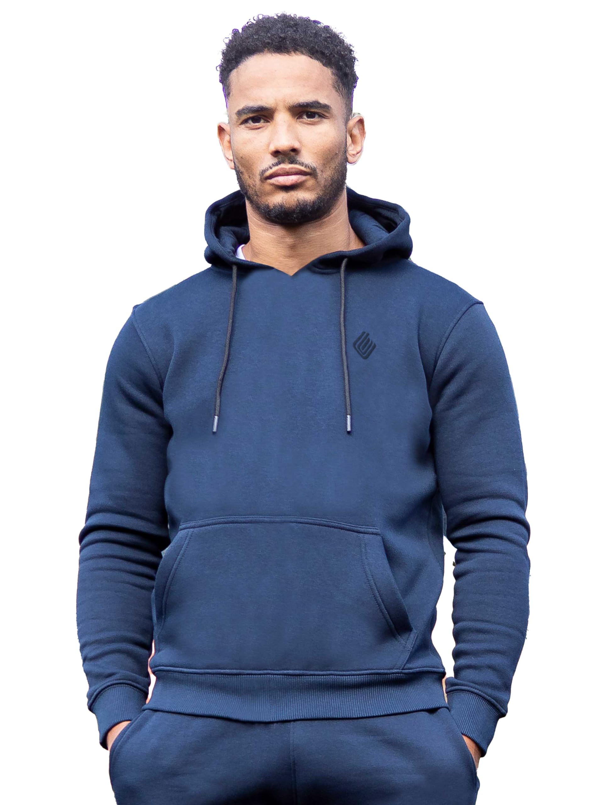 Ze Enzo Men's Navy Enzo Hoodie Pullover Hooded Sweatshirt Fleece Warm Hoody Top Xxl