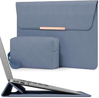 HYZUO 15-16 Zoll Laptop-Hülle mit Ständer für MacBook, Haze Blau