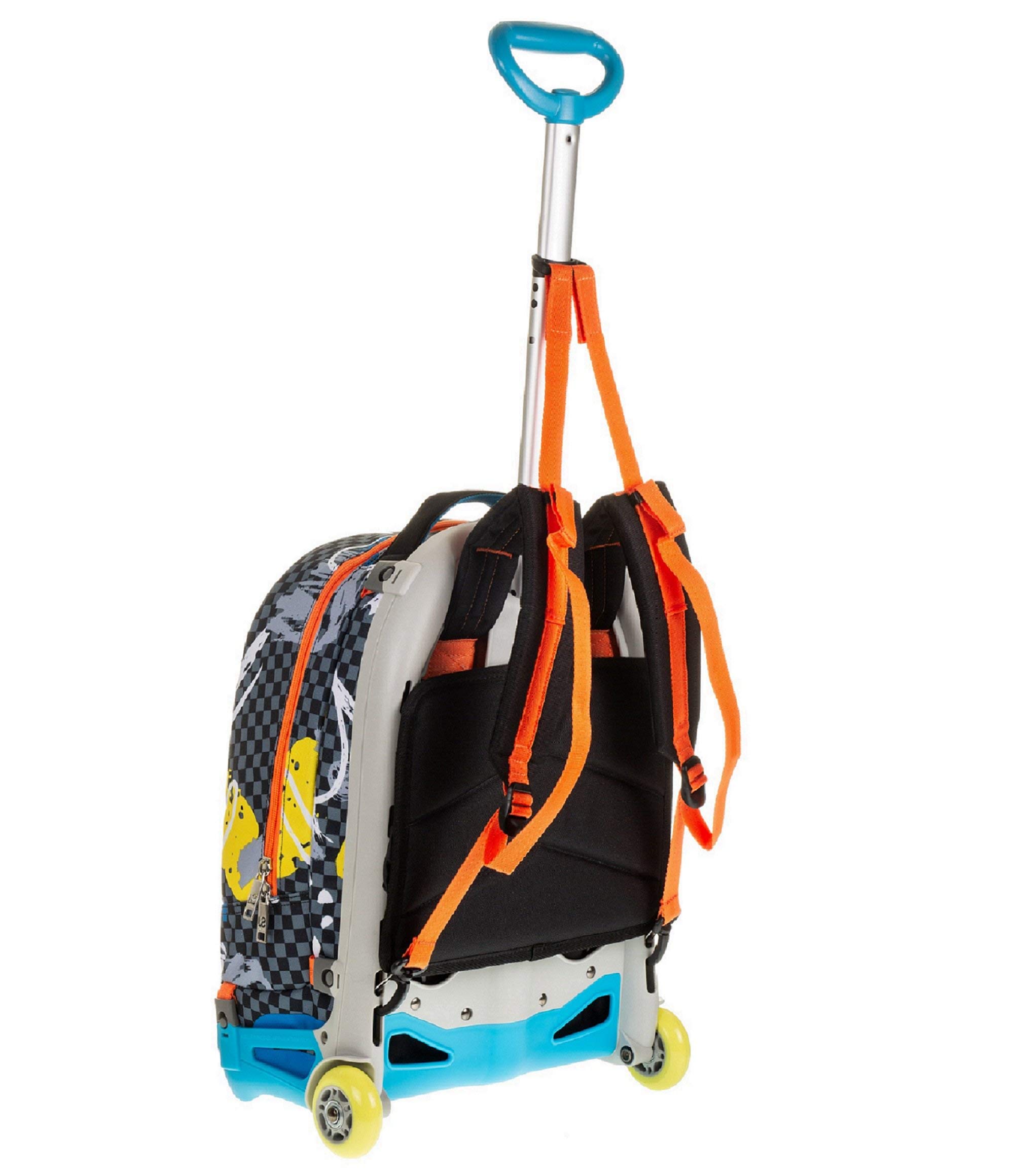 TROLLEY JACK JUNIOR - SJ BOY - Blu Arancio - 28 LT SGANCIABILE e LAVABILE - Scuola e viaggio