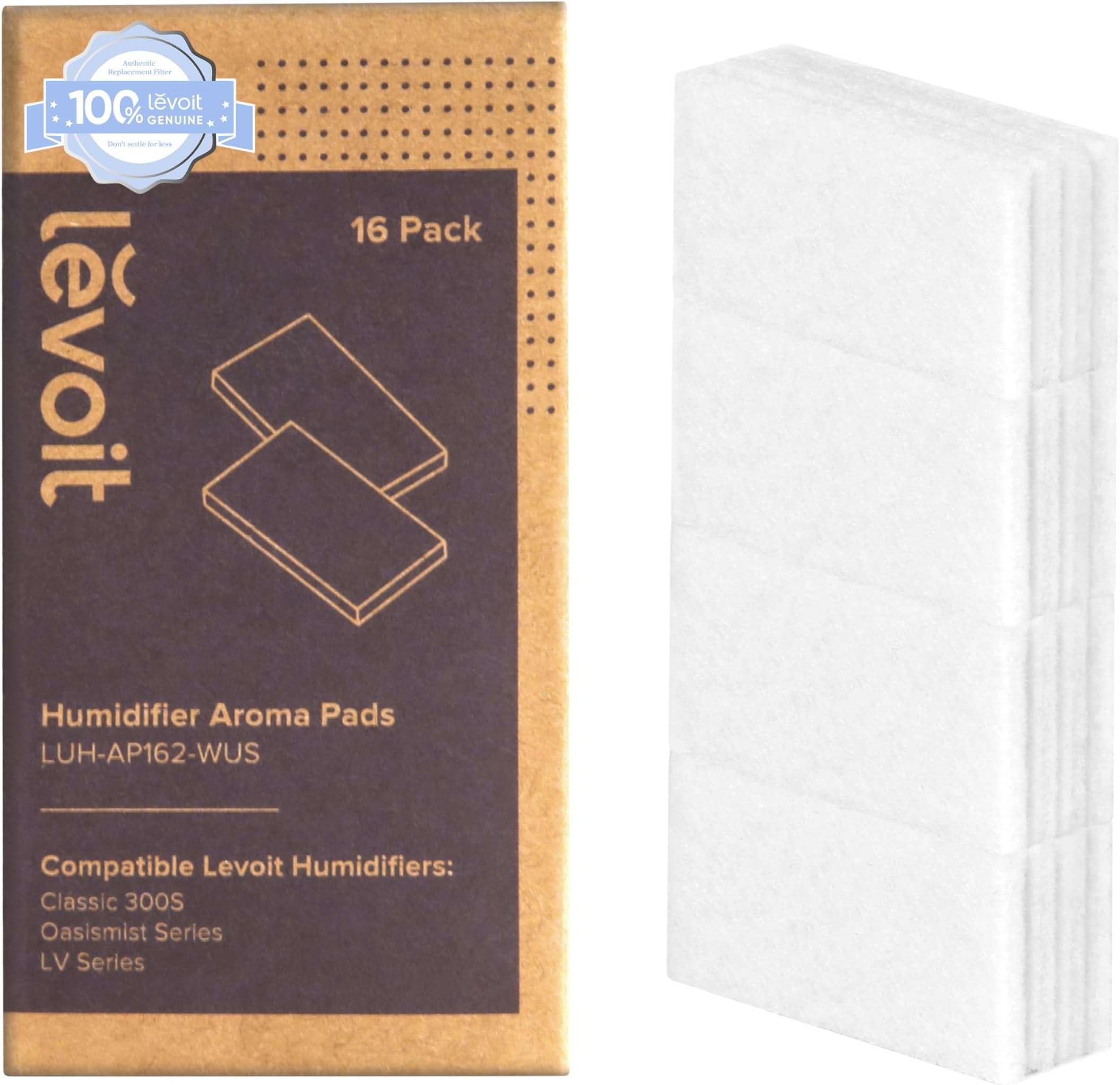16 Pack Aroma Pads for Humidifier with Essential Oil Diffuser, Make The Fragrance Stronger and Longer Duration, Compatible with Classic300S, OasisMist450S, LV600S, LV600HH, White
