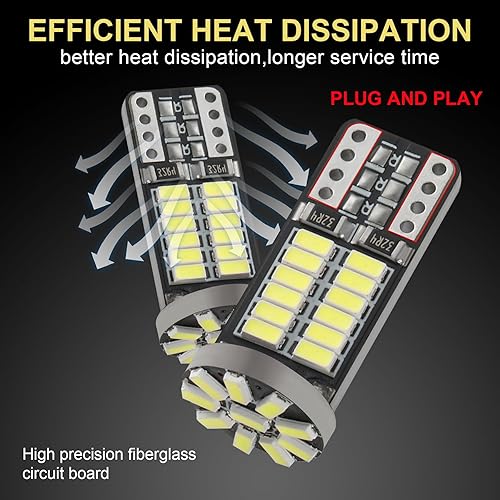 Miniatura 7 de iFunyLED 10 piezas superbrillantes 194 T10 168 2825 W5W 34-SMD 3014 chipsets de repuesto para maletero interior de coche, cúpula mapa, puerta,