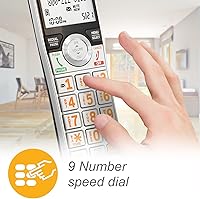 Vista 12 de AT&T CL84307 Dect 6.0 Teléfono expandible con cable/inalámbrico con bloqueador inteligente de llamadas, plateado/negro con 3 teléfonos