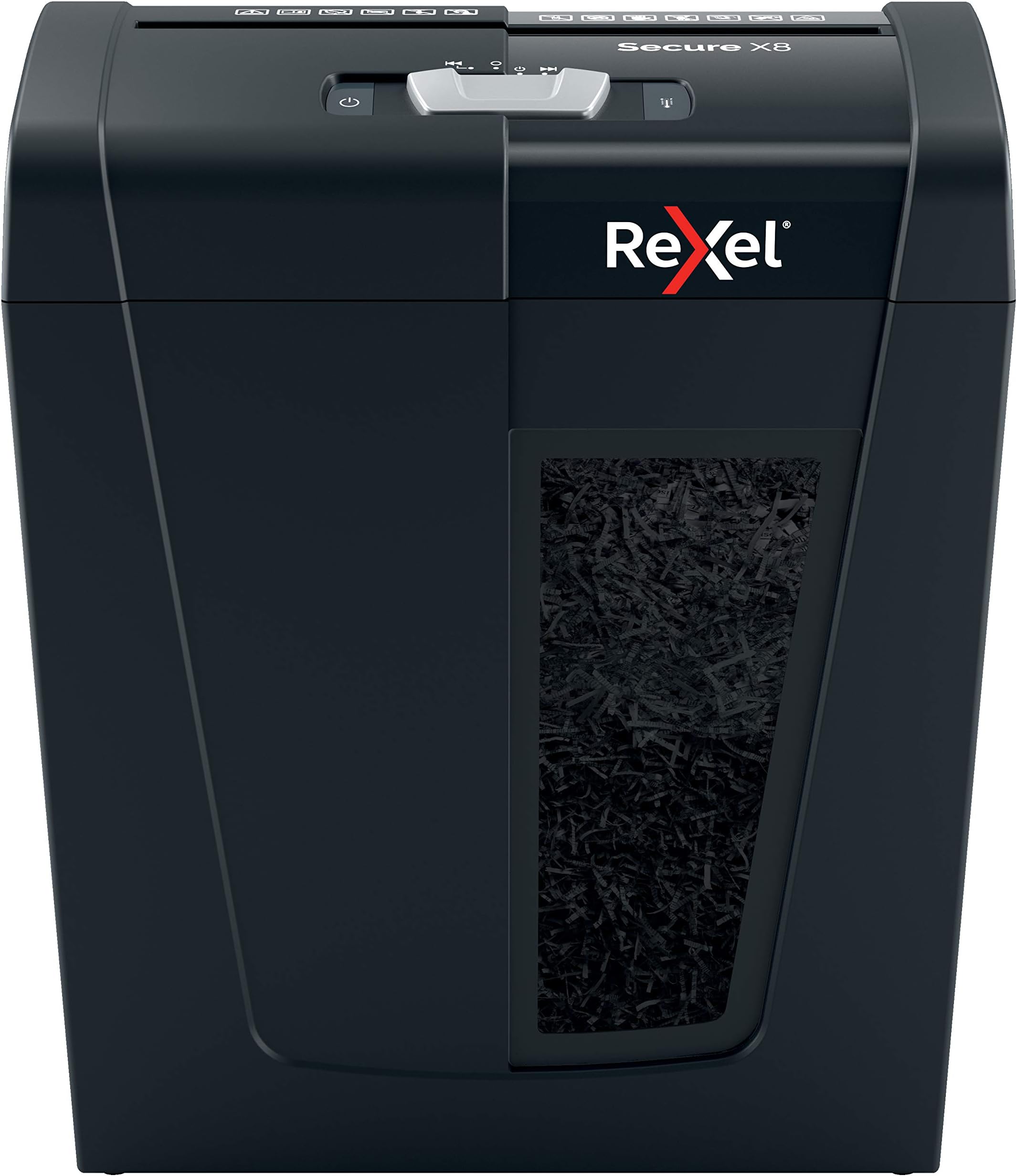 RexelX8 Cross Cut Paper Shredder, Shreds 8 Sheets, P4 Security, Home/Home Office, 14 Litre Removable Bin, Quiet and Compact, Secure Range, 2020123